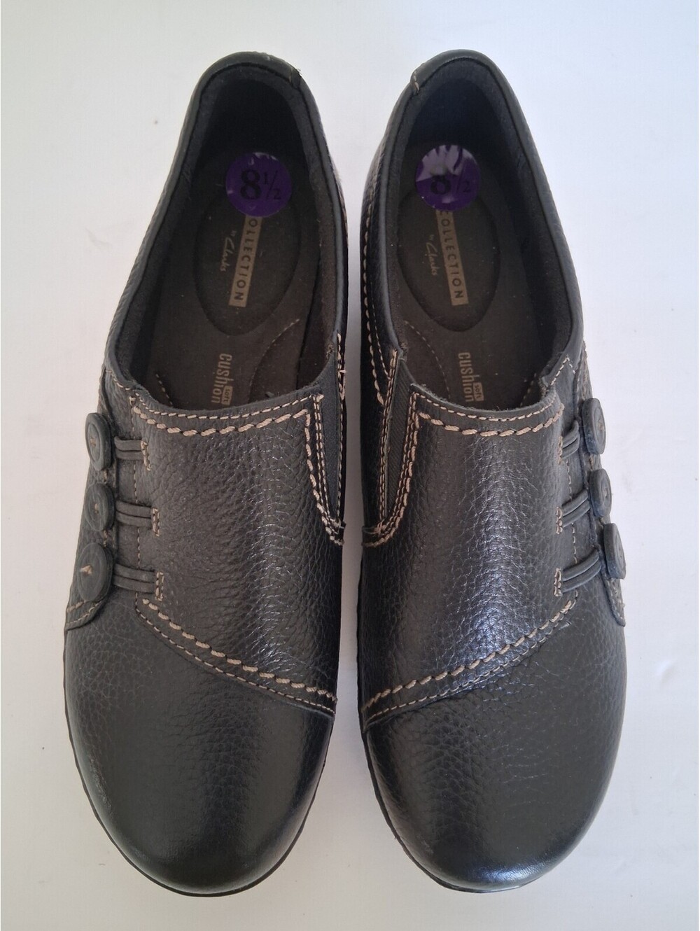 Clarks Collection Women's Ashland Effie Black Leather Loafers, Size 8.5M